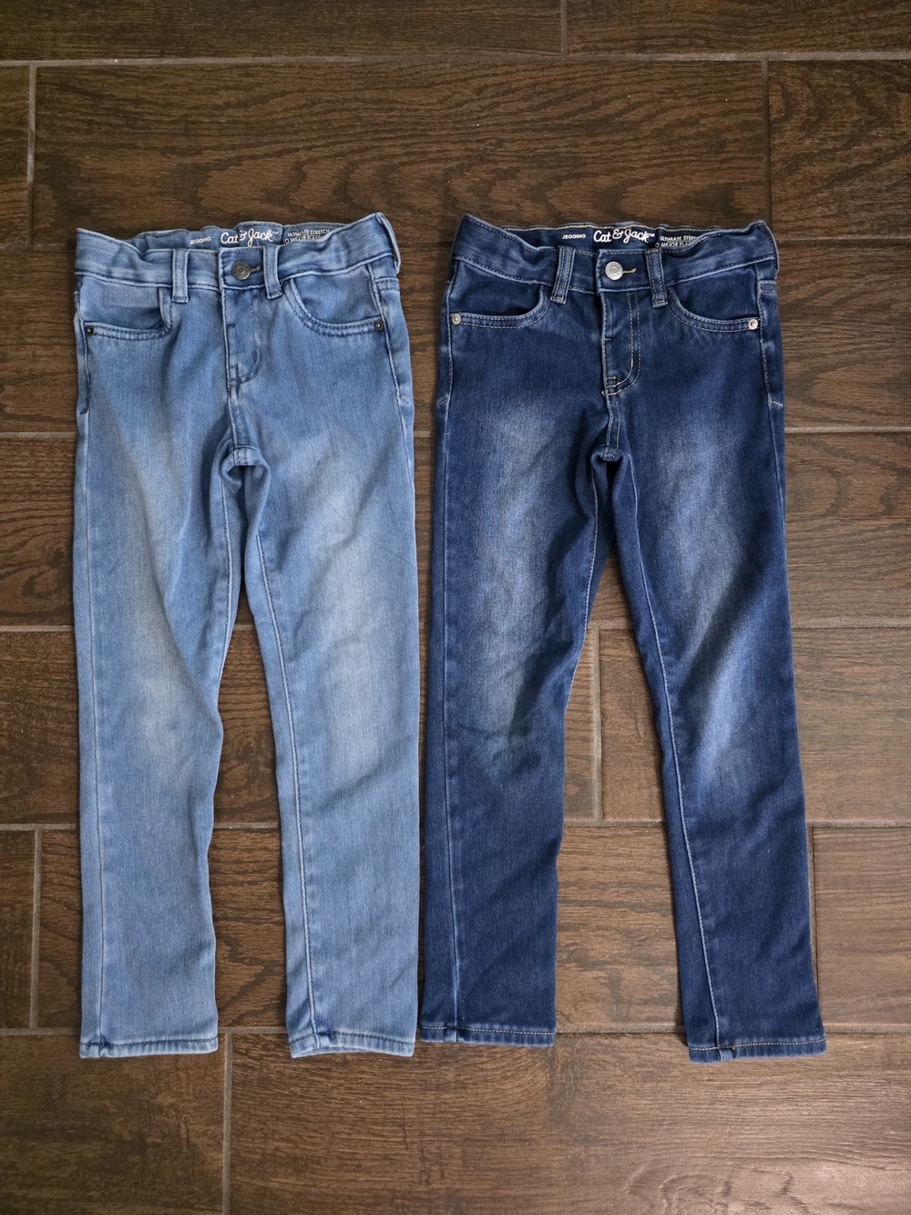 Cat & Jack Kids' Denim Jeans - Light Blue & Dark Blue Pair